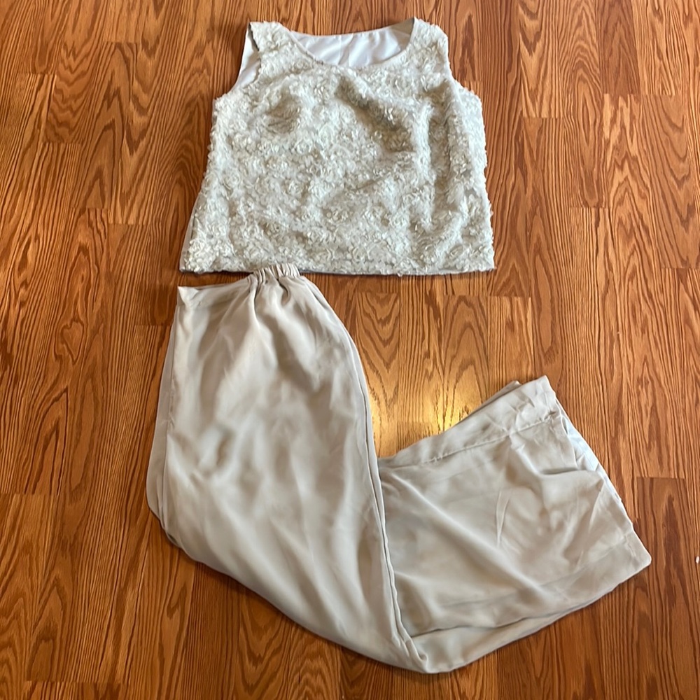 NWT LanTing Mother of the Bride 3 Piece Gray Silver Pantsuit Size‎ 18